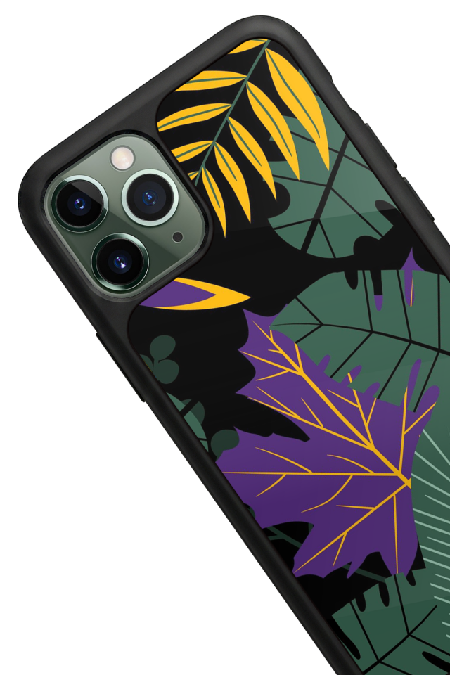 iPhone 11 Pro Uyumlu Botanik Tasarımlı Glossy Premium Kılıf