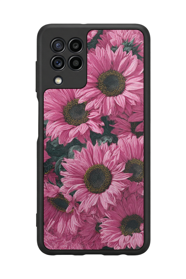Samsung Galaxy M32 Uyumlu Cicek Tasarımlı Glossy Premium Kılıf