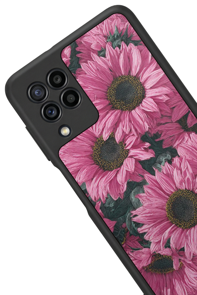 Samsung Galaxy M32 Uyumlu Cicek Tasarımlı Glossy Premium Kılıf