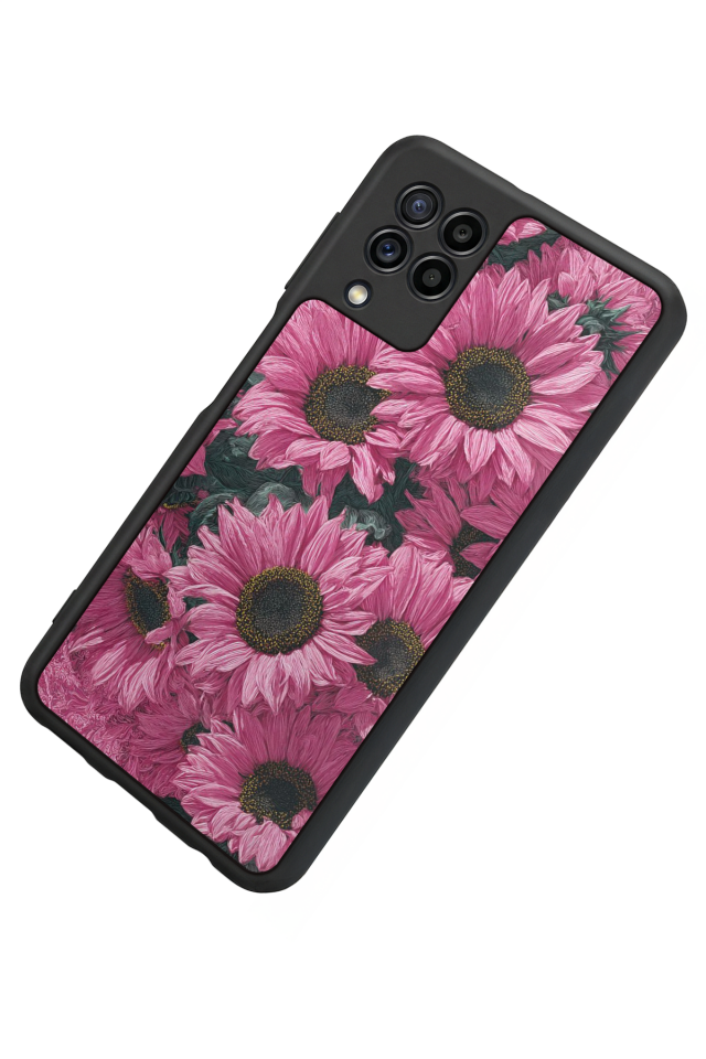 Samsung Galaxy M32 Uyumlu Cicek Tasarımlı Glossy Premium Kılıf