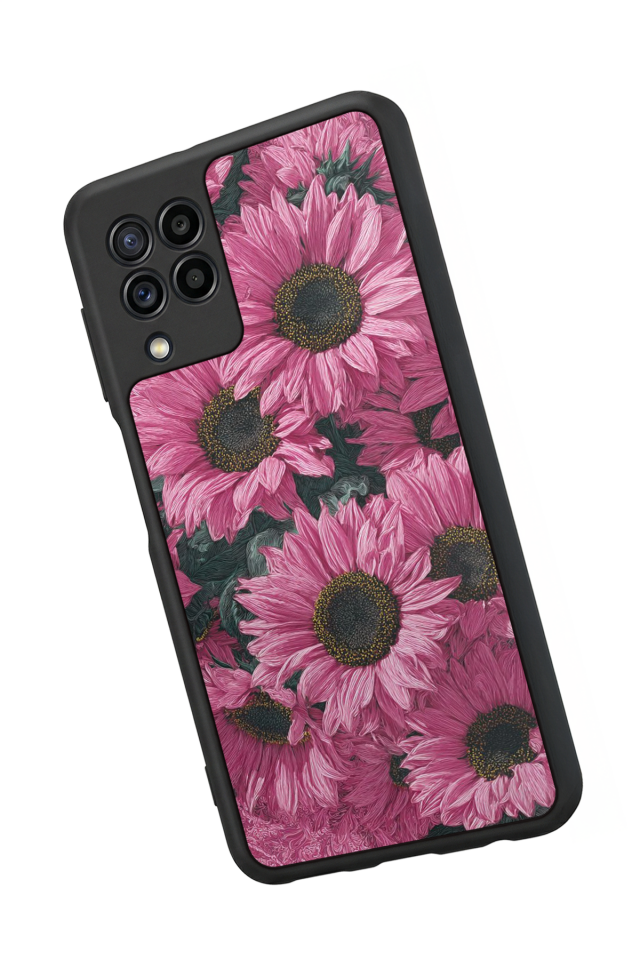 Samsung Galaxy M32 Uyumlu Cicek Tasarımlı Glossy Premium Kılıf