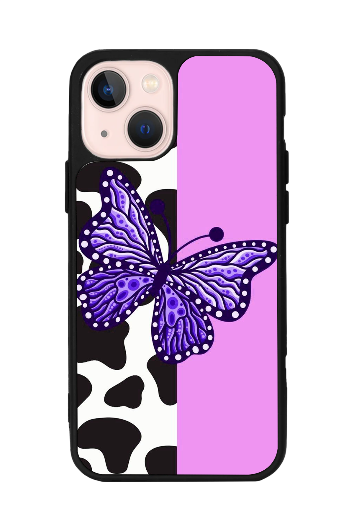 iPhone 13 Mini Uyumlu Kelebek Tasarımlı Glossy Premium Kılıf