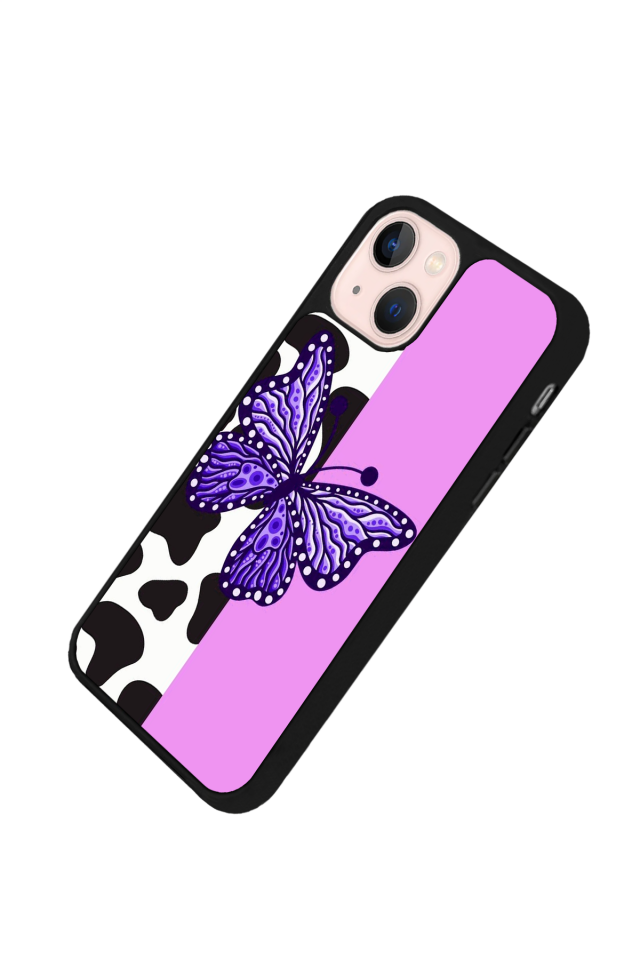 iPhone 13 Mini Uyumlu Kelebek Tasarımlı Glossy Premium Kılıf