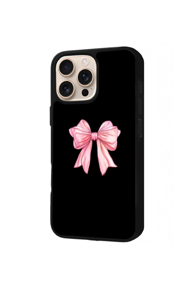 iPhone 16 Pro Uyumlu Kurdele Tasarımlı Glossy Premium Kılıf