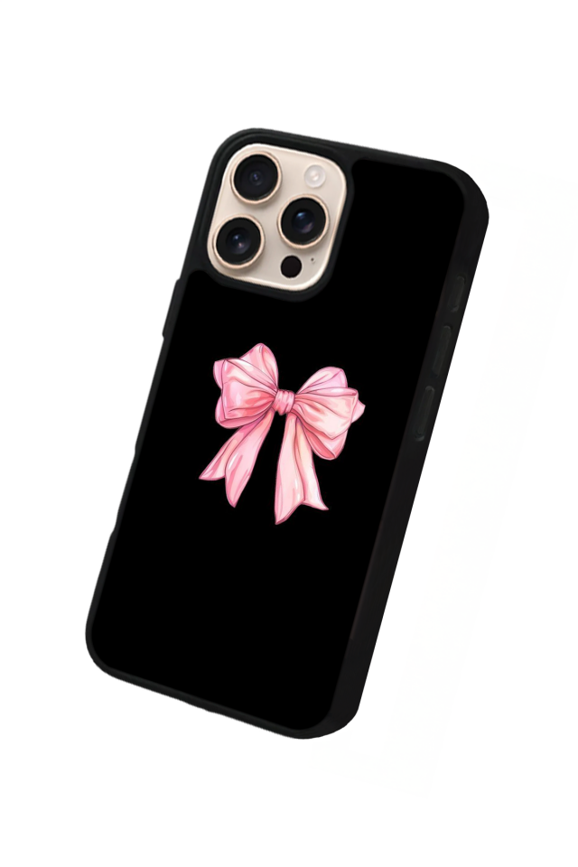 iPhone 16 Pro Uyumlu Kurdele Tasarımlı Glossy Premium Kılıf
