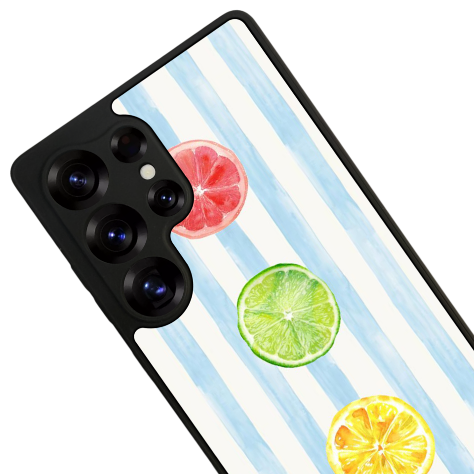 Samsung Galaxy S25 Ultra Uyumlu Limon Tasarımlı Glossy Premium Kılıf