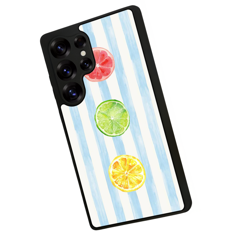 Samsung Galaxy S25 Ultra Uyumlu Limon Tasarımlı Glossy Premium Kılıf