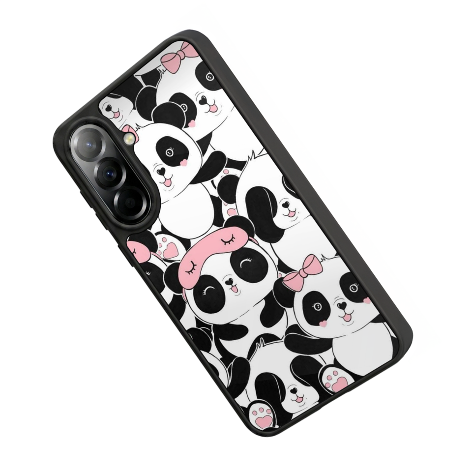 Samsung Galaxy A37 Uyumlu Panda Tasarımlı Glossy Premium Kılıf
