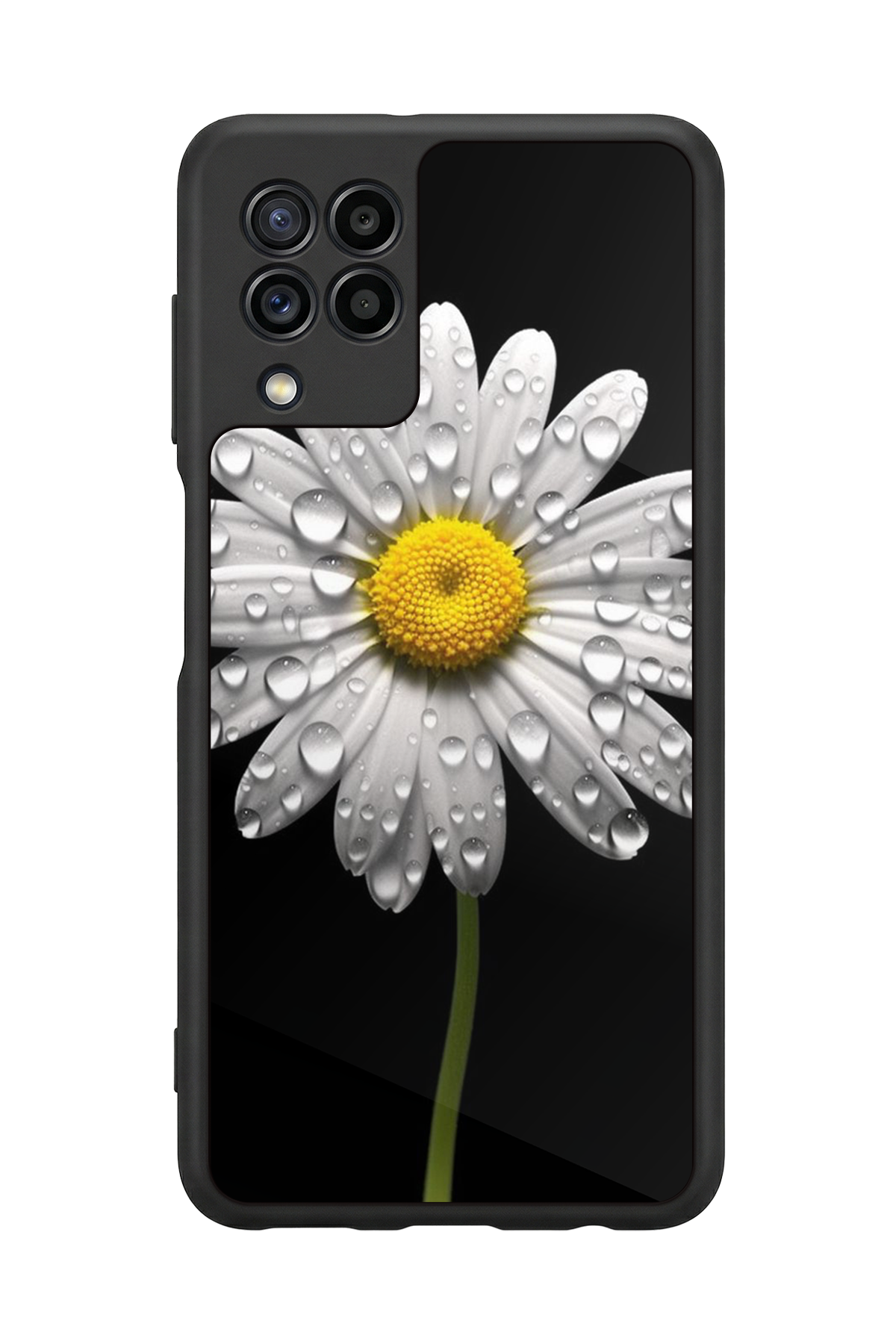 Samsung Galaxy M22 Uyumlu Papatya Tasarımlı Glossy Premium Kılıf
