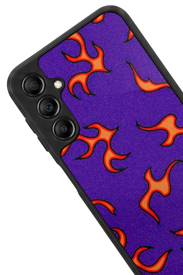 Samsung Galaxy A14 Uyumlu Retro Flame Patterns Tasarımlı Glossy Premium Kılıf