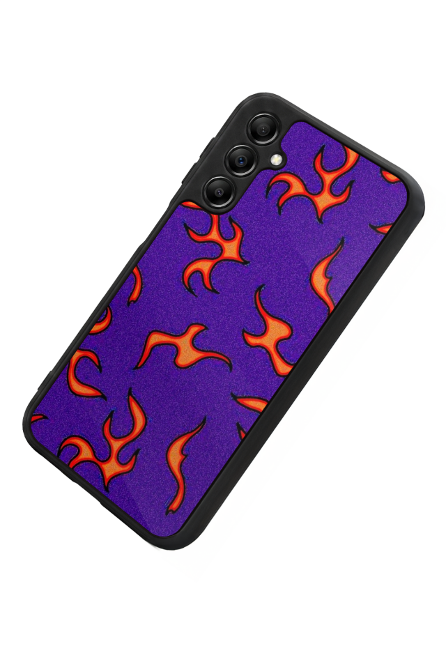 Samsung Galaxy A14 Uyumlu Retro Flame Patterns Tasarımlı Glossy Premium Kılıf