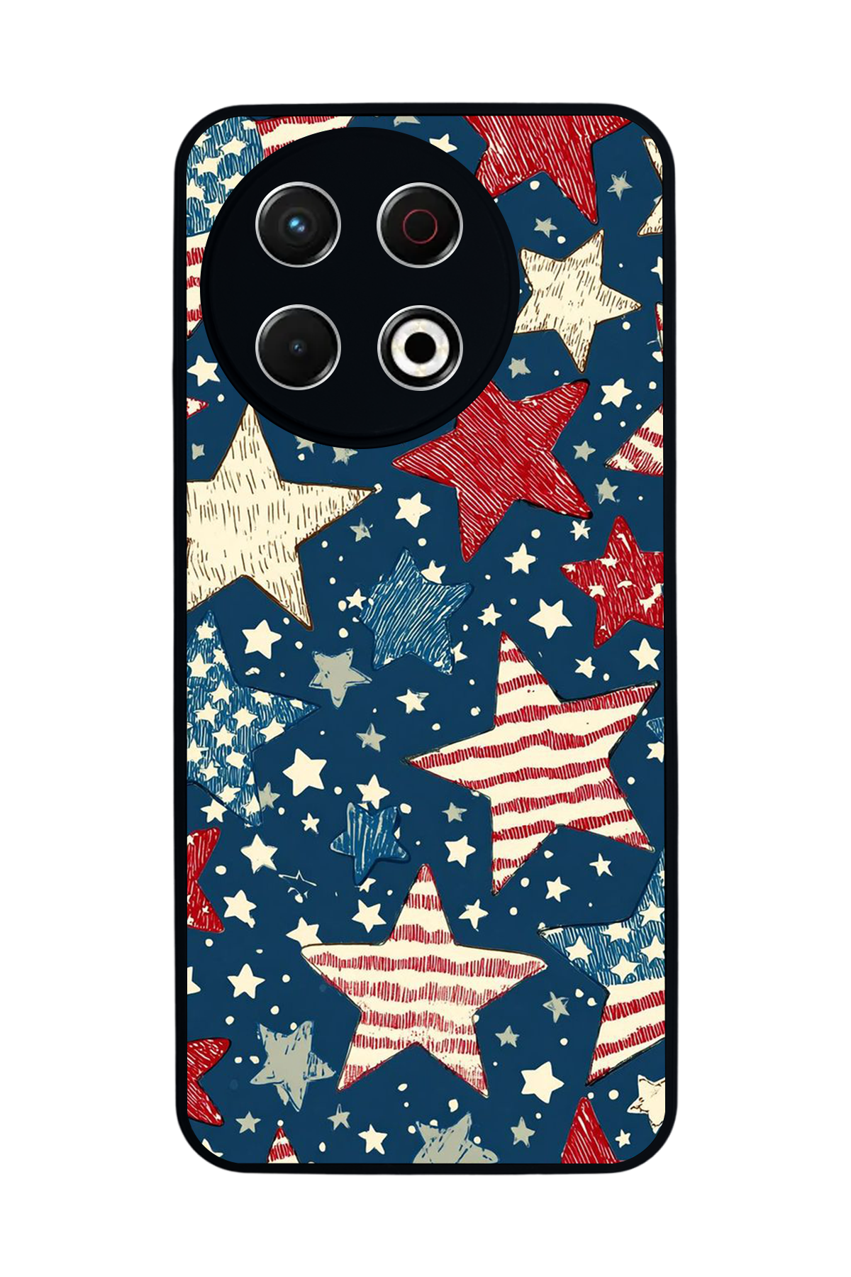 Tecno Spark 30 Pro Uyumlu Retro Yildizlar Tasarımlı Glossy Premium Kılıf