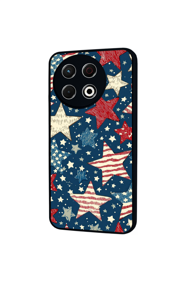 Tecno Spark 30 Pro Uyumlu Retro Yildizlar Tasarımlı Glossy Premium Kılıf