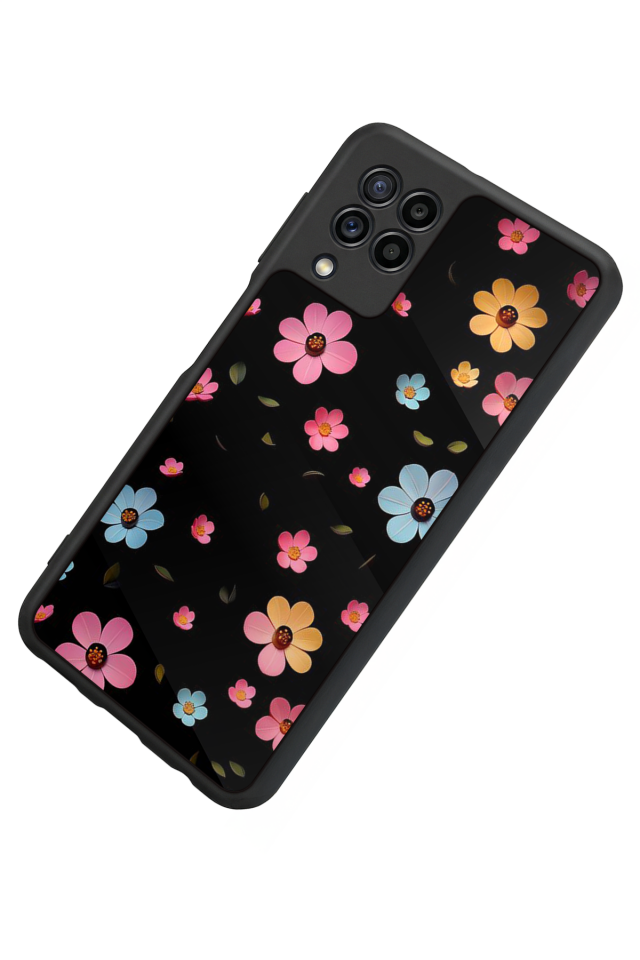 Samsung Galaxy M32 Uyumlu Cicek Tasarımlı Glossy Premium Kılıf