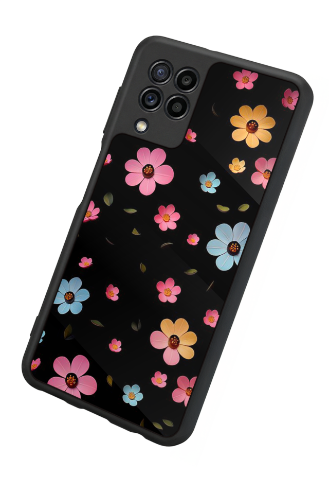 Samsung Galaxy M32 Uyumlu Cicek Tasarımlı Glossy Premium Kılıf