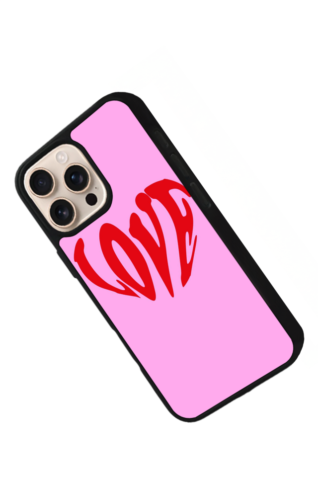 iPhone 16 Pro Max Uyumlu Kalp Love Tasarımlı Glossy Premium Kılıf