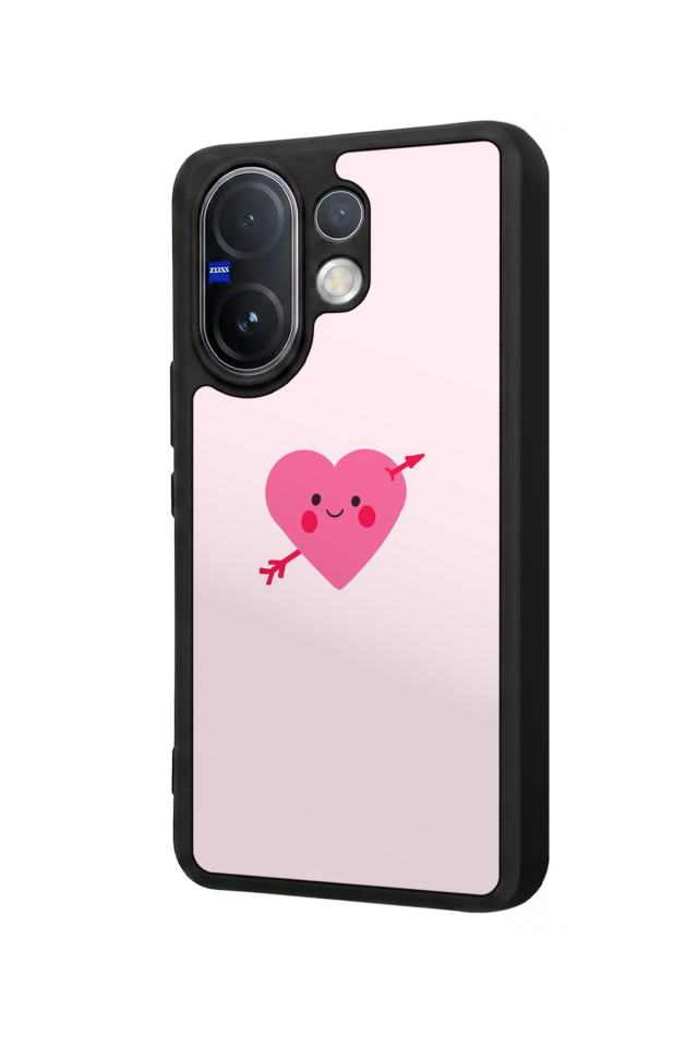 Vivo V60 Uyumlu Kalp Love Tasarımlı Glossy Premium Kılıf