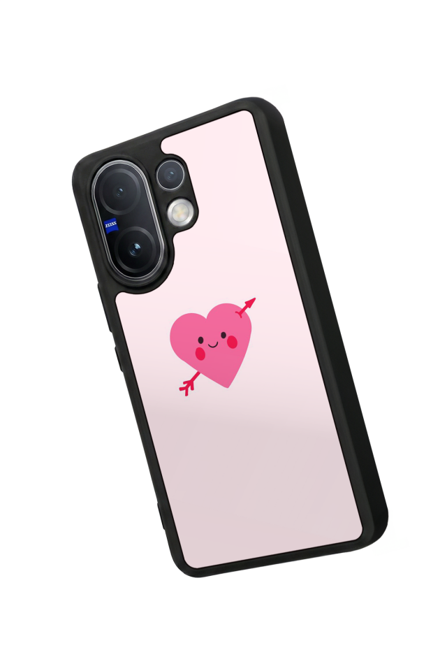 Vivo V60 Uyumlu Kalp Love Tasarımlı Glossy Premium Kılıf
