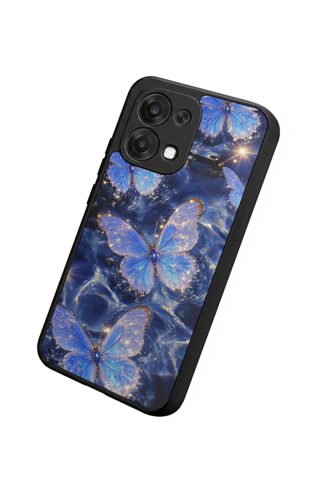 Oppo A6 Pro Uyumlu Kelebek Tasarımlı Glossy Premium Kılıf