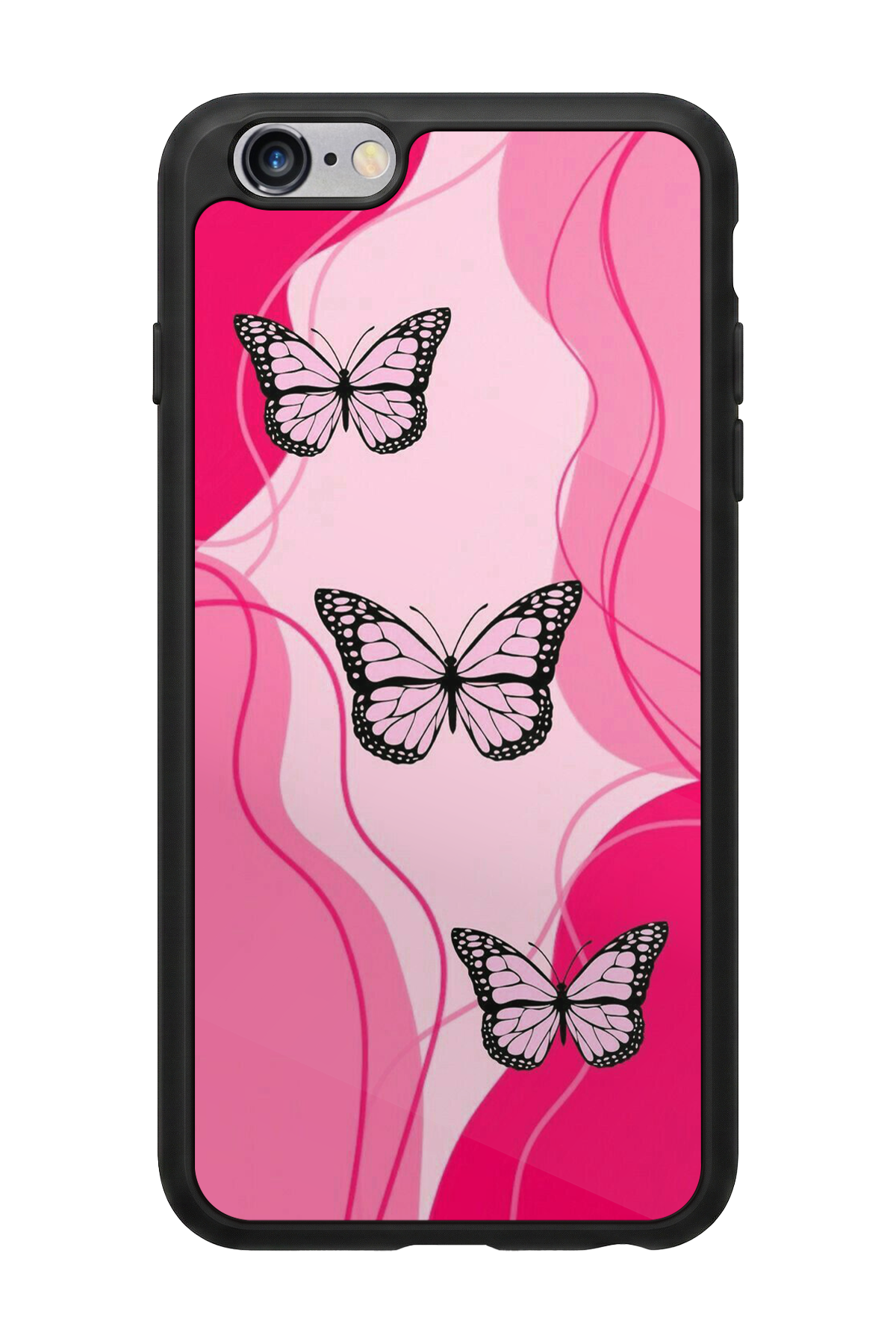 iPhone 6 Plus Uyumlu Kelebek Tasarımlı Glossy Premium Kılıf