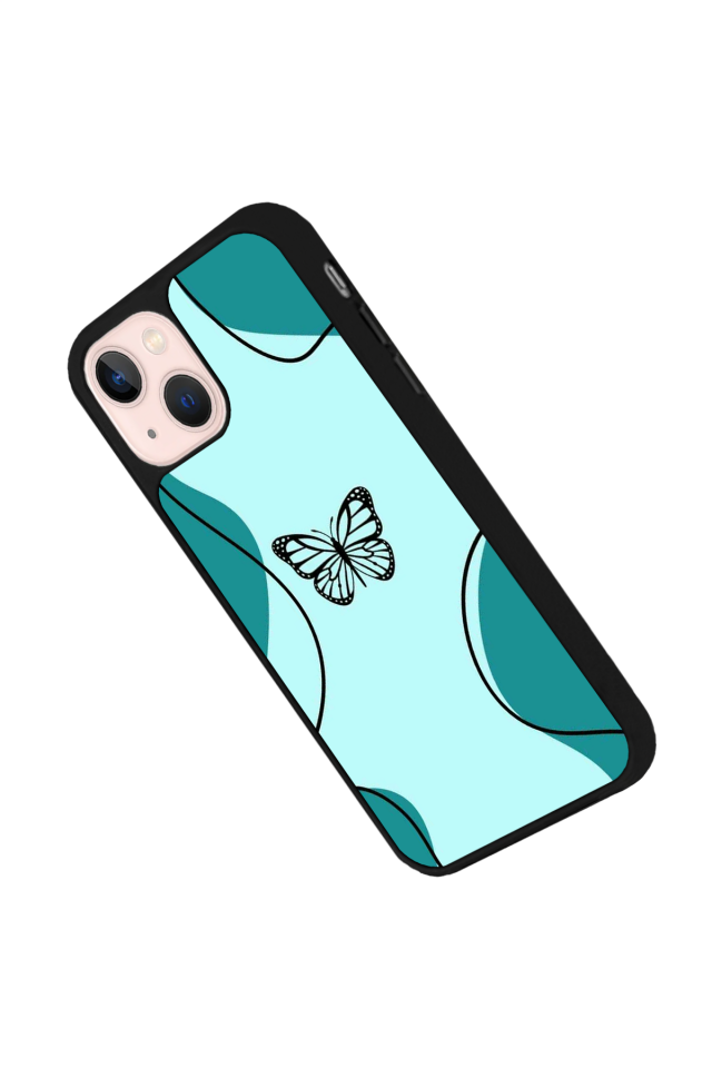 iPhone 13 Mini Uyumlu Kelebek Tasarımlı Glossy Premium Kılıf