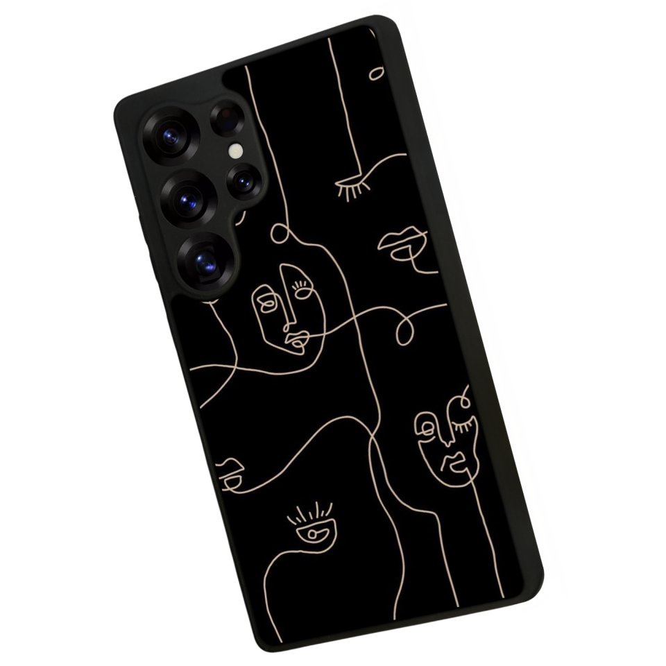 Samsung Galaxy S25 Ultra Uyumlu Line Art Tasarımlı Glossy Premium Kılıf