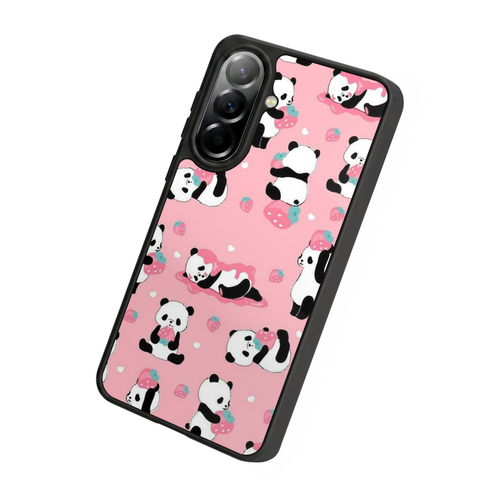 Samsung Galaxy A37 Uyumlu Panda Tasarımlı Glossy Premium Kılıf