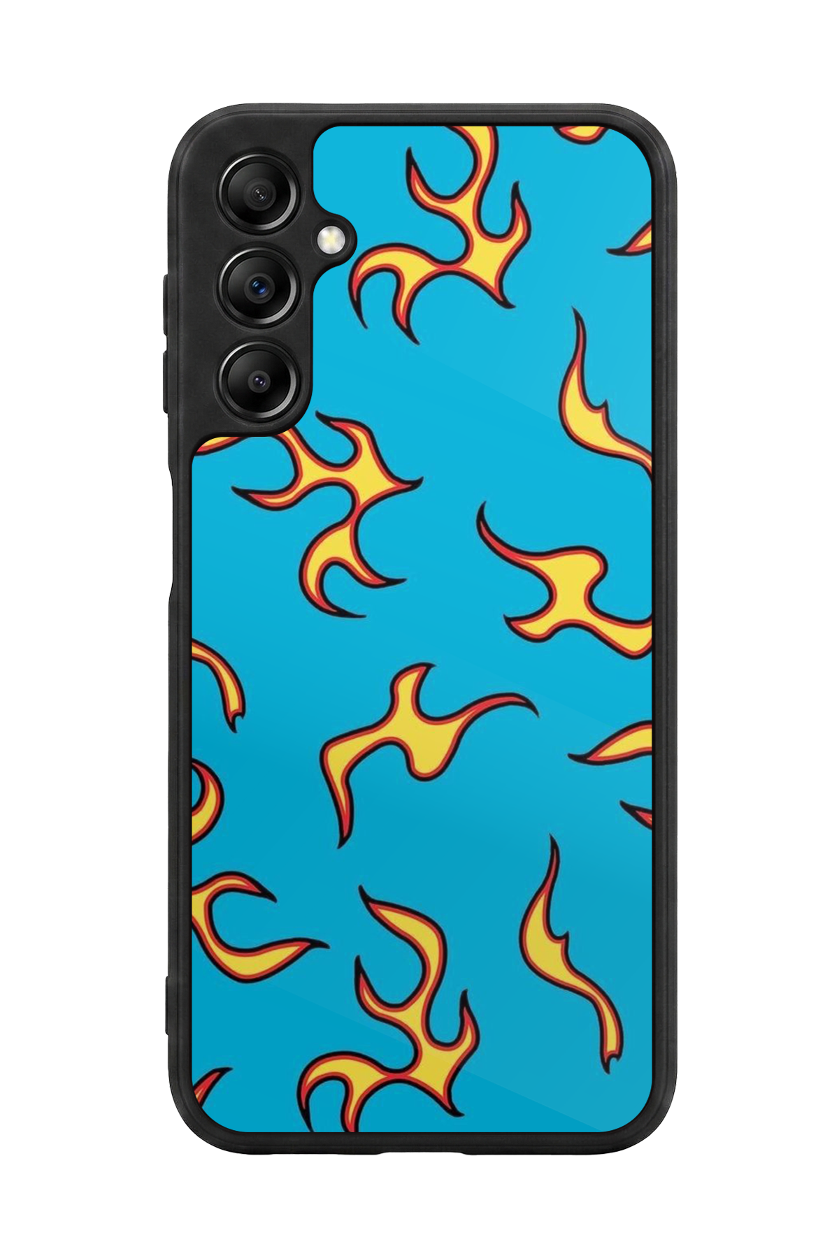 Samsung Galaxy A14 Uyumlu Retro Flame Patterns Tasarımlı Glossy Premium Kılıf