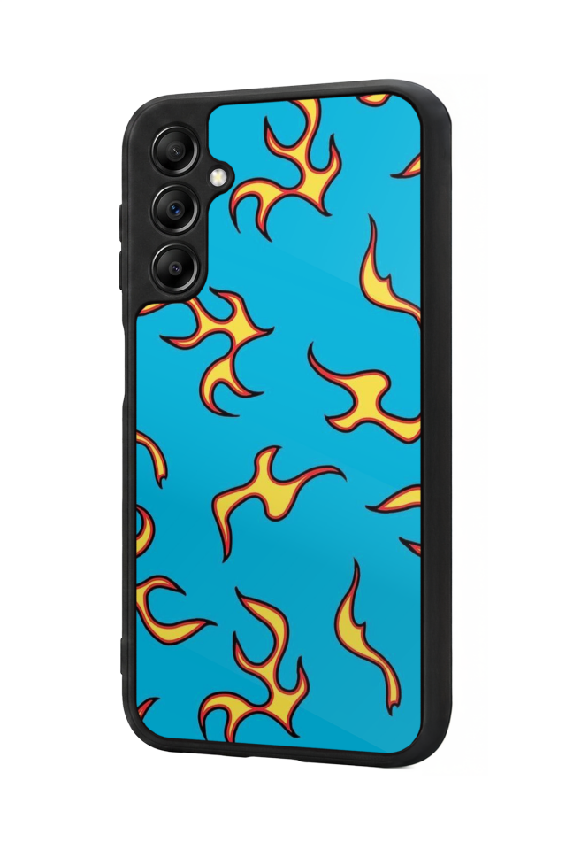 Samsung Galaxy A14 Uyumlu Retro Flame Patterns Tasarımlı Glossy Premium Kılıf