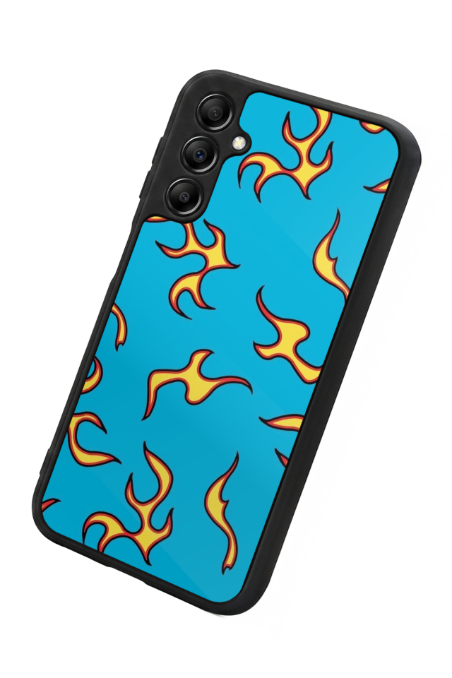 Samsung Galaxy A14 Uyumlu Retro Flame Patterns Tasarımlı Glossy Premium Kılıf