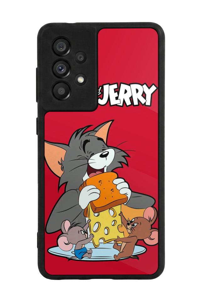 Samsung Galaxy A73 Uyumlu Tom And Jerry Tasarımlı Glossy Premium Kılıf