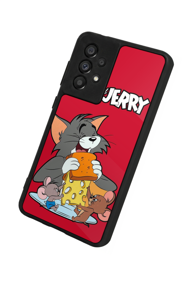 Samsung Galaxy A73 Uyumlu Tom And Jerry Tasarımlı Glossy Premium Kılıf