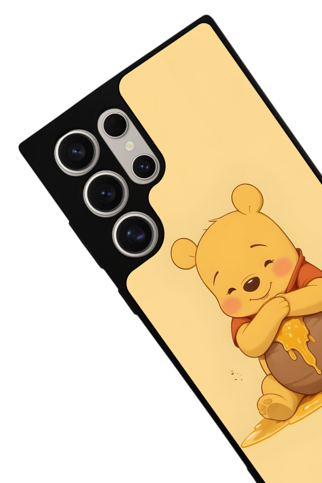 Samsung Galaxy S22 Ultra Uyumlu Winnie Tasarımlı Glossy Premium Kılıf