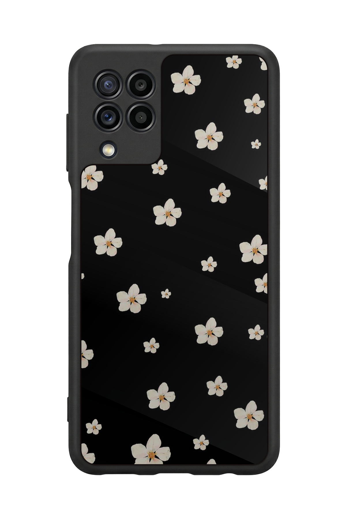 Samsung Galaxy M32 Uyumlu Cicek Tasarımlı Glossy Premium Kılıf