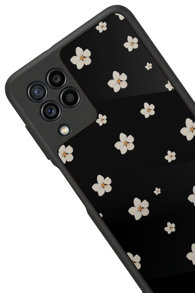 Samsung Galaxy M32 Uyumlu Cicek Tasarımlı Glossy Premium Kılıf