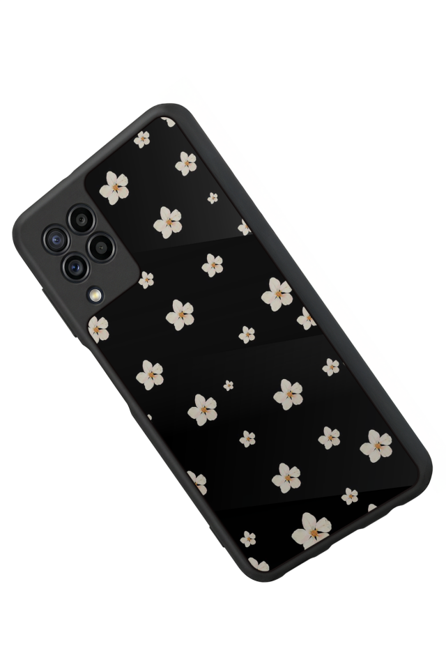Samsung Galaxy M32 Uyumlu Cicek Tasarımlı Glossy Premium Kılıf