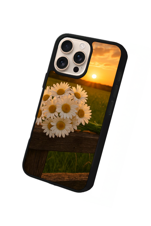 iPhone 15 Pro Max Uyumlu Cicek Tasarımlı Glossy Premium Kılıf