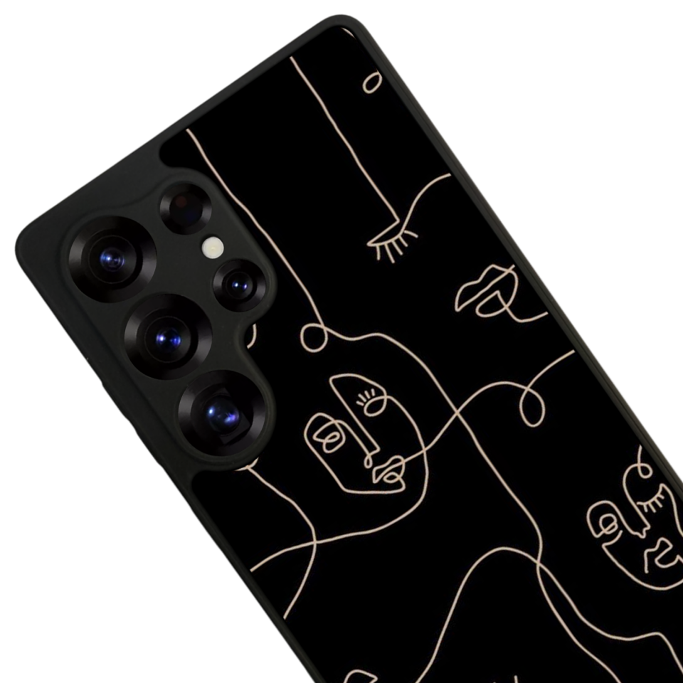 Samsung Galaxy S25 Ultra Uyumlu Line Art Tasarımlı Glossy Premium Kılıf