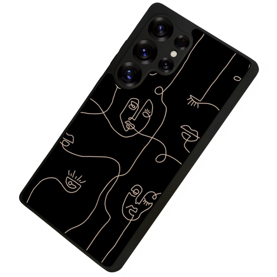 Samsung Galaxy S25 Ultra Uyumlu Line Art Tasarımlı Glossy Premium Kılıf