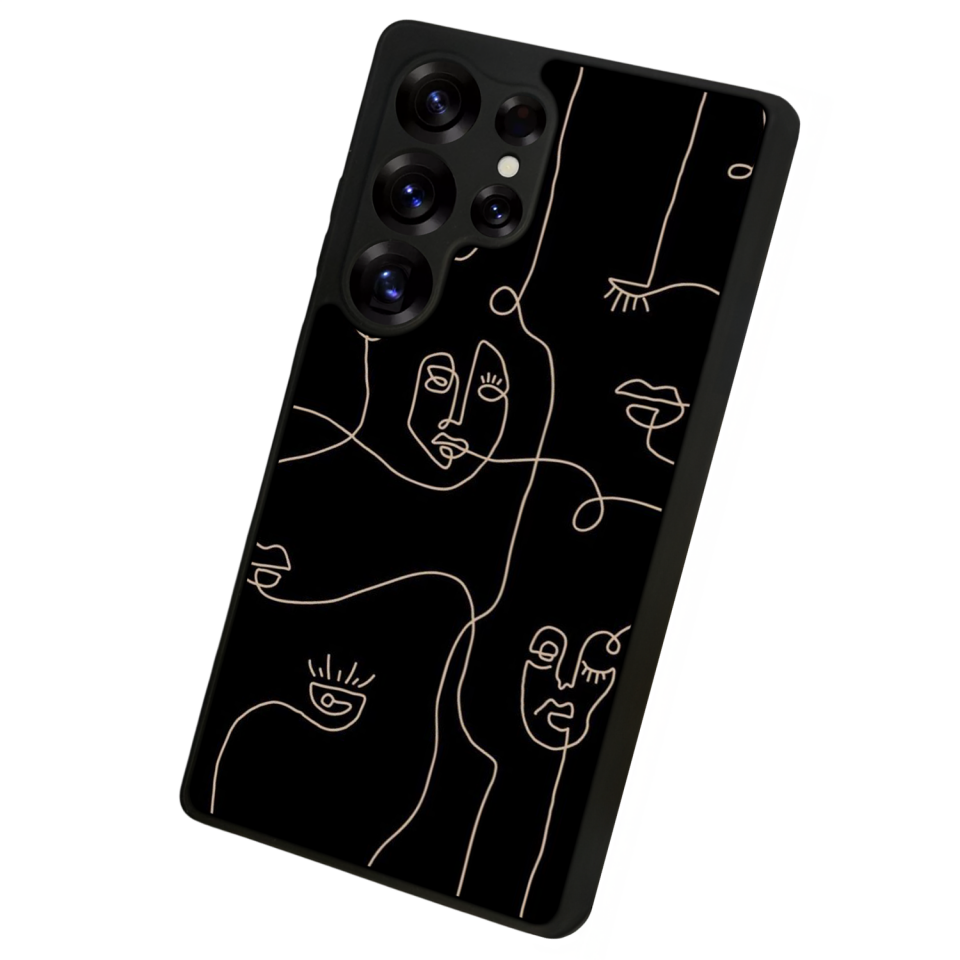 Samsung Galaxy S25 Ultra Uyumlu Line Art Tasarımlı Glossy Premium Kılıf