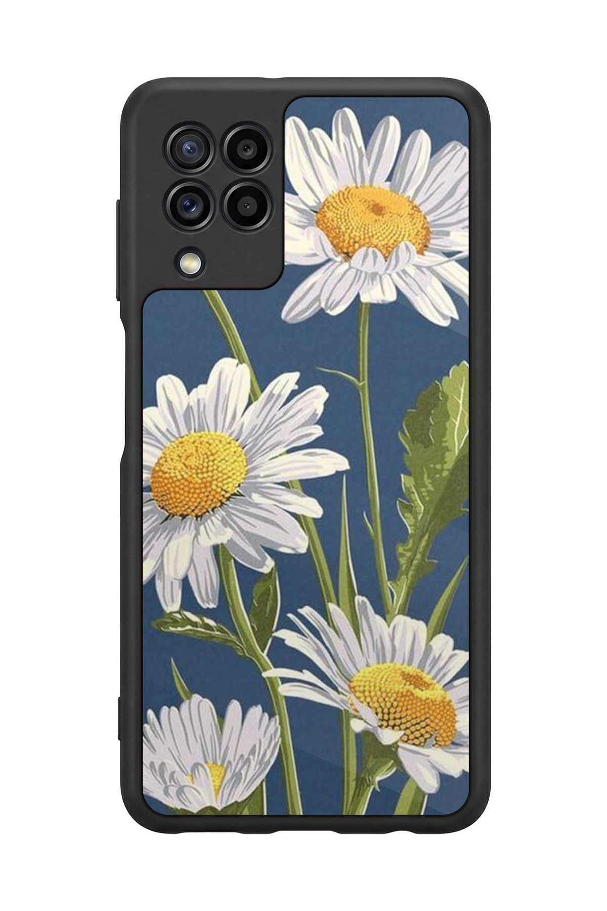 Samsung Galaxy M22 Uyumlu Papatya Tasarımlı Glossy Premium Kılıf