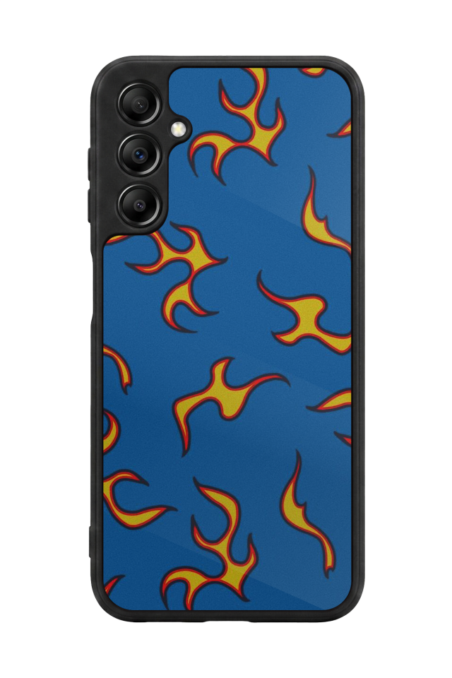 Samsung Galaxy A14 Uyumlu Retro Flame Patterns Tasarımlı Glossy Premium Kılıf