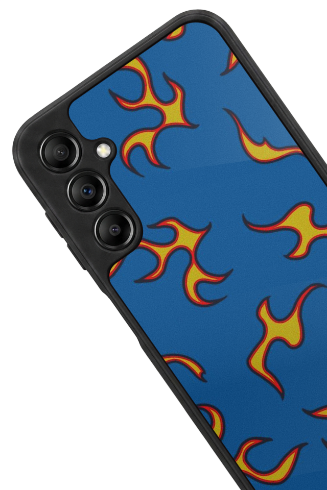 Samsung Galaxy A14 Uyumlu Retro Flame Patterns Tasarımlı Glossy Premium Kılıf