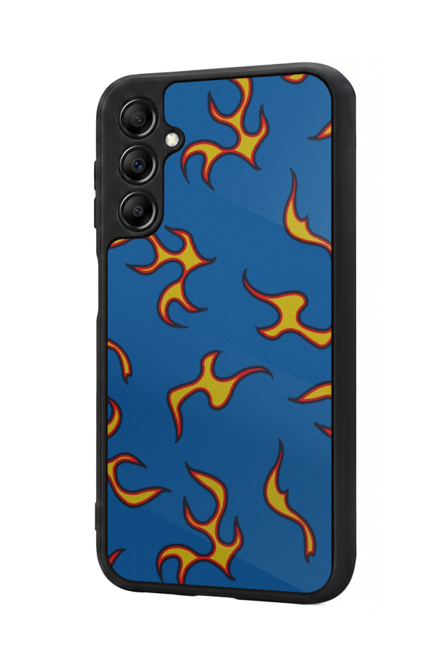 Samsung Galaxy A14 Uyumlu Retro Flame Patterns Tasarımlı Glossy Premium Kılıf