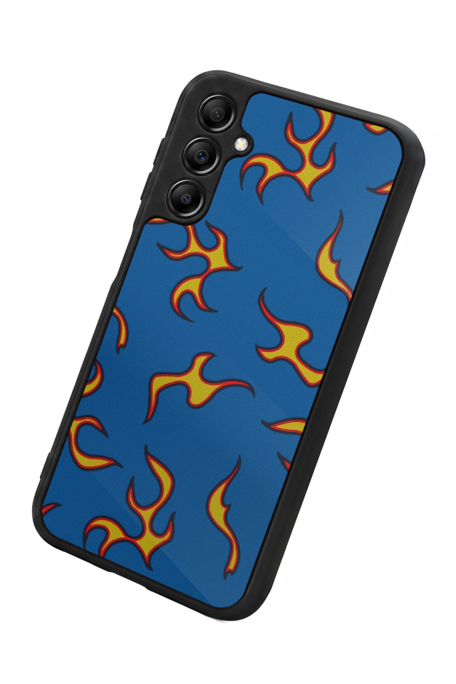 Samsung Galaxy A14 Uyumlu Retro Flame Patterns Tasarımlı Glossy Premium Kılıf