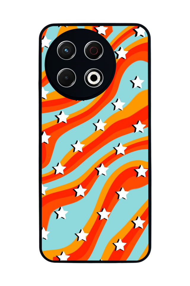 Tecno Spark 30 Pro Uyumlu Retro Yildizlar Tasarımlı Glossy Premium Kılıf