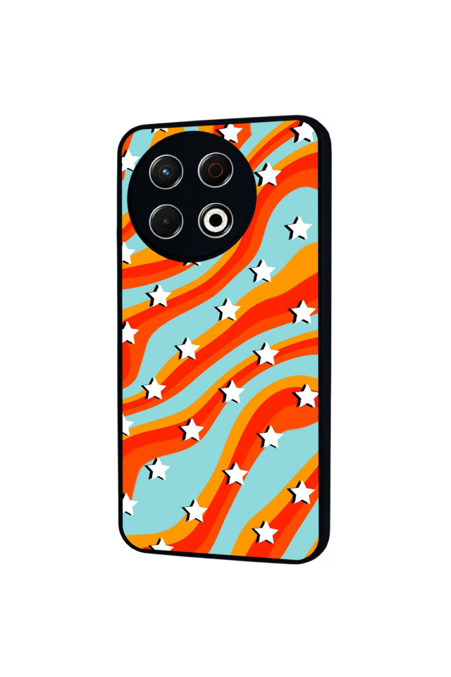 Tecno Spark 30 Pro Uyumlu Retro Yildizlar Tasarımlı Glossy Premium Kılıf
