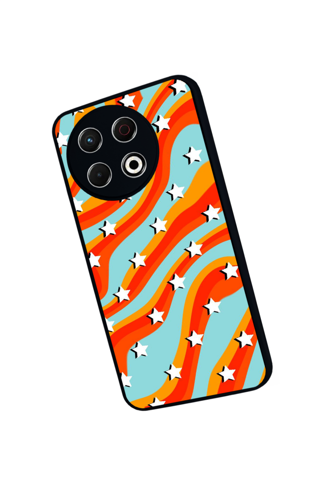 Tecno Spark 30 Pro Uyumlu Retro Yildizlar Tasarımlı Glossy Premium Kılıf