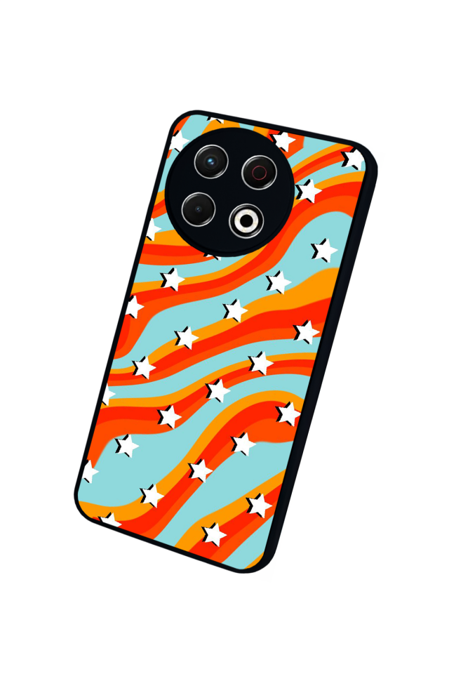 Tecno Spark 30 Pro Uyumlu Retro Yildizlar Tasarımlı Glossy Premium Kılıf