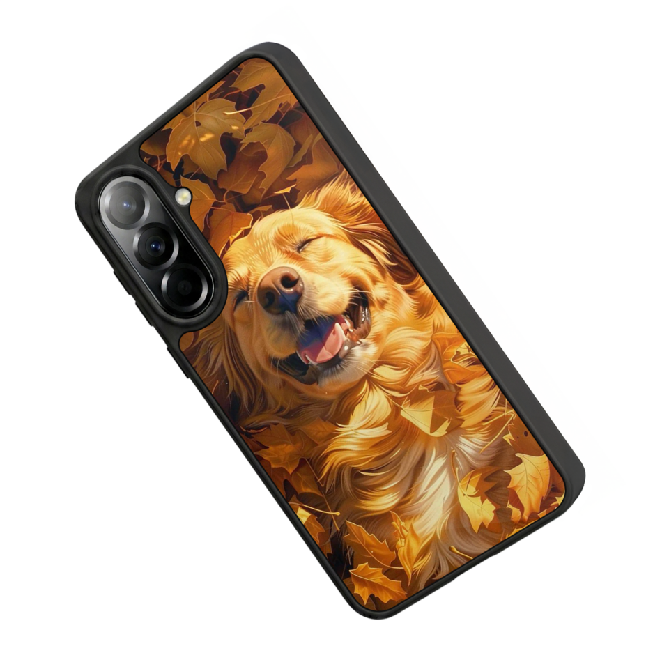 Samsung Galaxy A57 Uyumlu Golden Kopek Tasarımlı Glossy Premium Kılıf